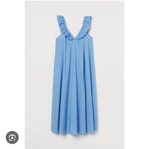 H&M Blue Ruffle Midi Dress